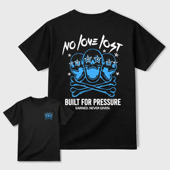 No Love Lost sneaker match t-shirt styled to complete your fit with the sneakers, front and Back Graphic Tee, shown in Black.
