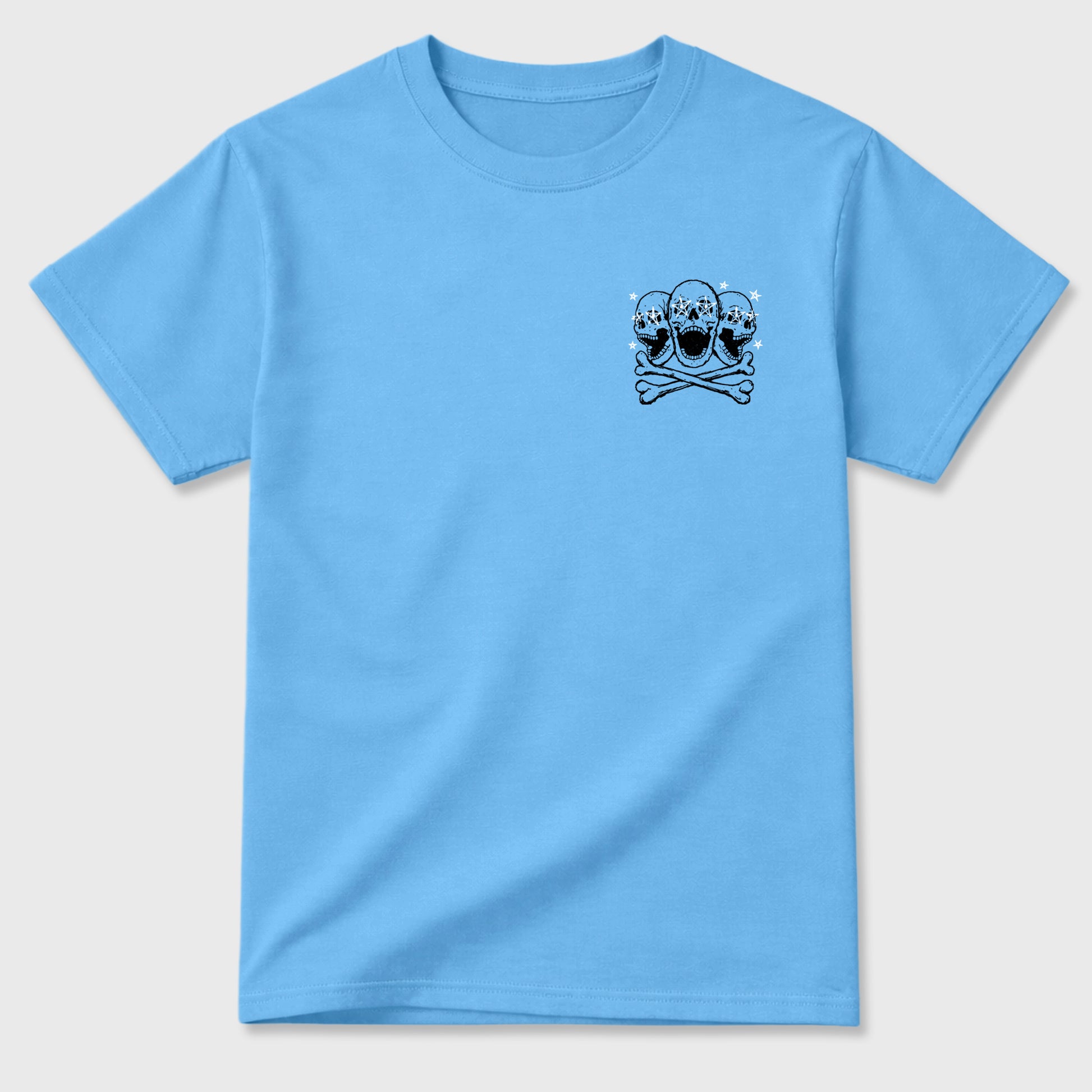 No Love Lost sneaker match t-shirt styled to complete your fit with the sneakers, front and Back Graphic Tee, shown in Carolina Blue.