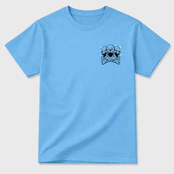 No Love Lost sneaker match t-shirt styled to complete your fit with the sneakers, front and Back Graphic Tee, shown in Carolina Blue.