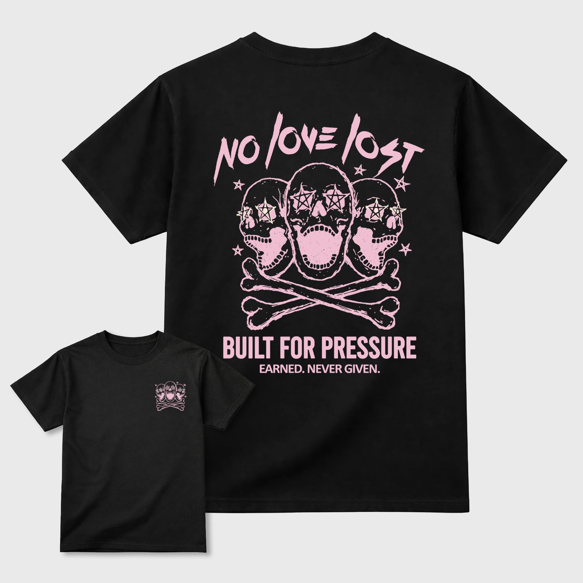 No Love Lost graphic t-shirt, Double side styled graphic shirts to complete your fit with the 4s Iced Carmine sneakers, shown in Black.