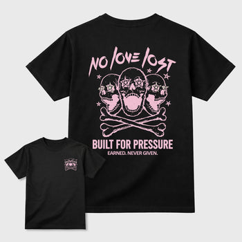 No Love Lost graphic t-shirt, Double side styled graphic shirts to complete your fit with the 4s Iced Carmine sneakers, shown in Black.