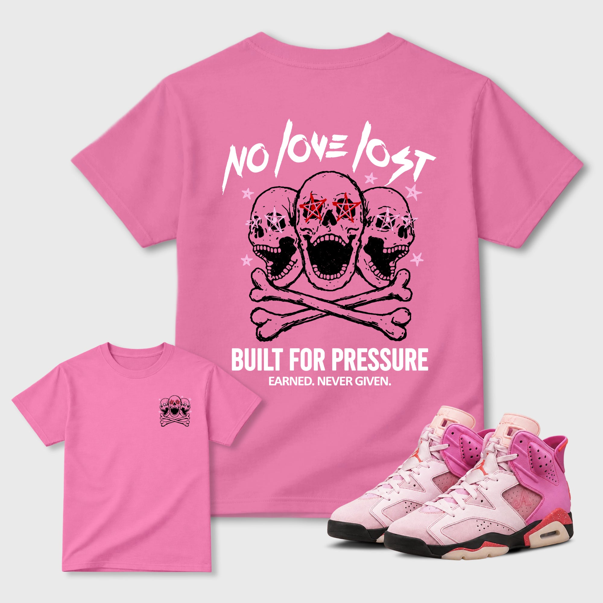 No Love Lost Graphic T-Shirt featuring original streetwear artwork designed to match the . Bubble Gum Graphic T-Shirt.