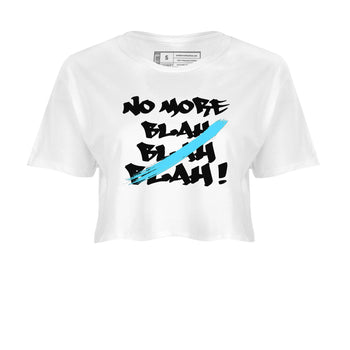 9s Powder Blue shirt to match jordans No More Blah sneaker tees Air Jordan 9 Powder Blue SNRT Sneaker Release Tees White 2 crop length shirt
