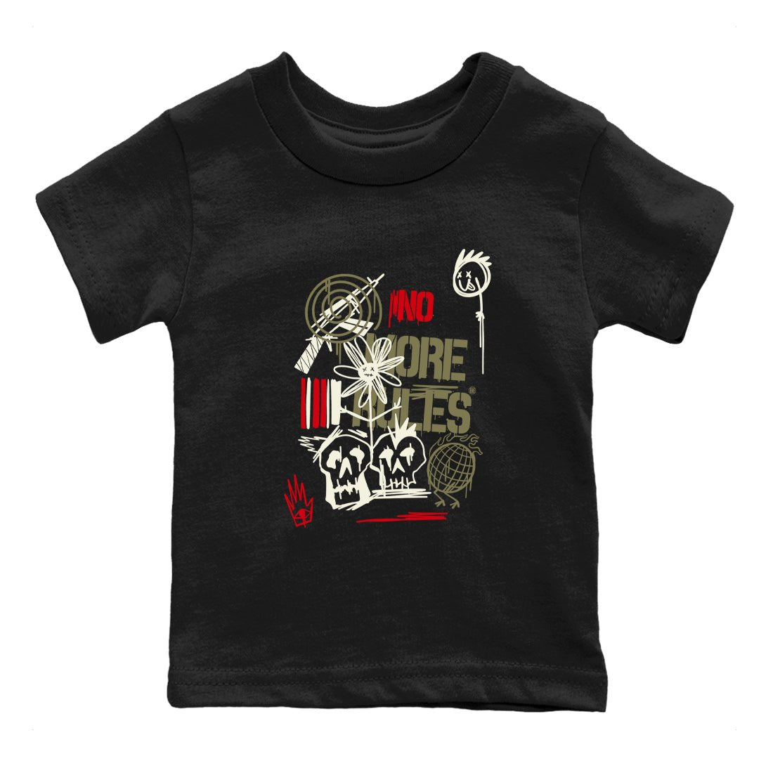 Air Jordan 1 x Travis Scott x Medium Olive shirts to match jordans No More Rules sneaker match tees Air Jordan 1 Travis Scott Medium Olive SNRT Sneaker Tees streetwear brand Baby and Youth Black 2 cotton tee
