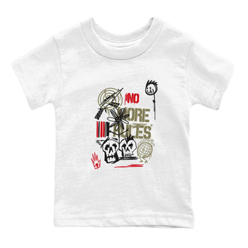 Air Jordan 1 x Travis Scott x Medium Olive shirts to match jordans No More Rules sneaker match tees Air Jordan 1 Travis Scott Medium Olive SNRT Sneaker Tees streetwear brand Baby and Youth White 2 cotton tee