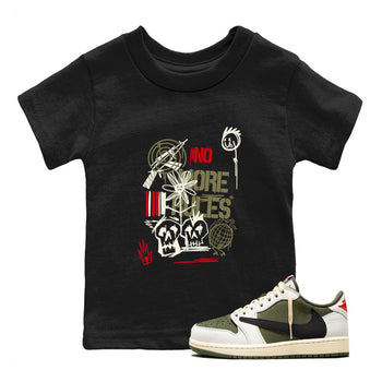 No More Rules SNRT Sneaker Tees Kids - Air Jordan 1 Travis Scott Medium Olive - SNRT Sneaker T-shirts