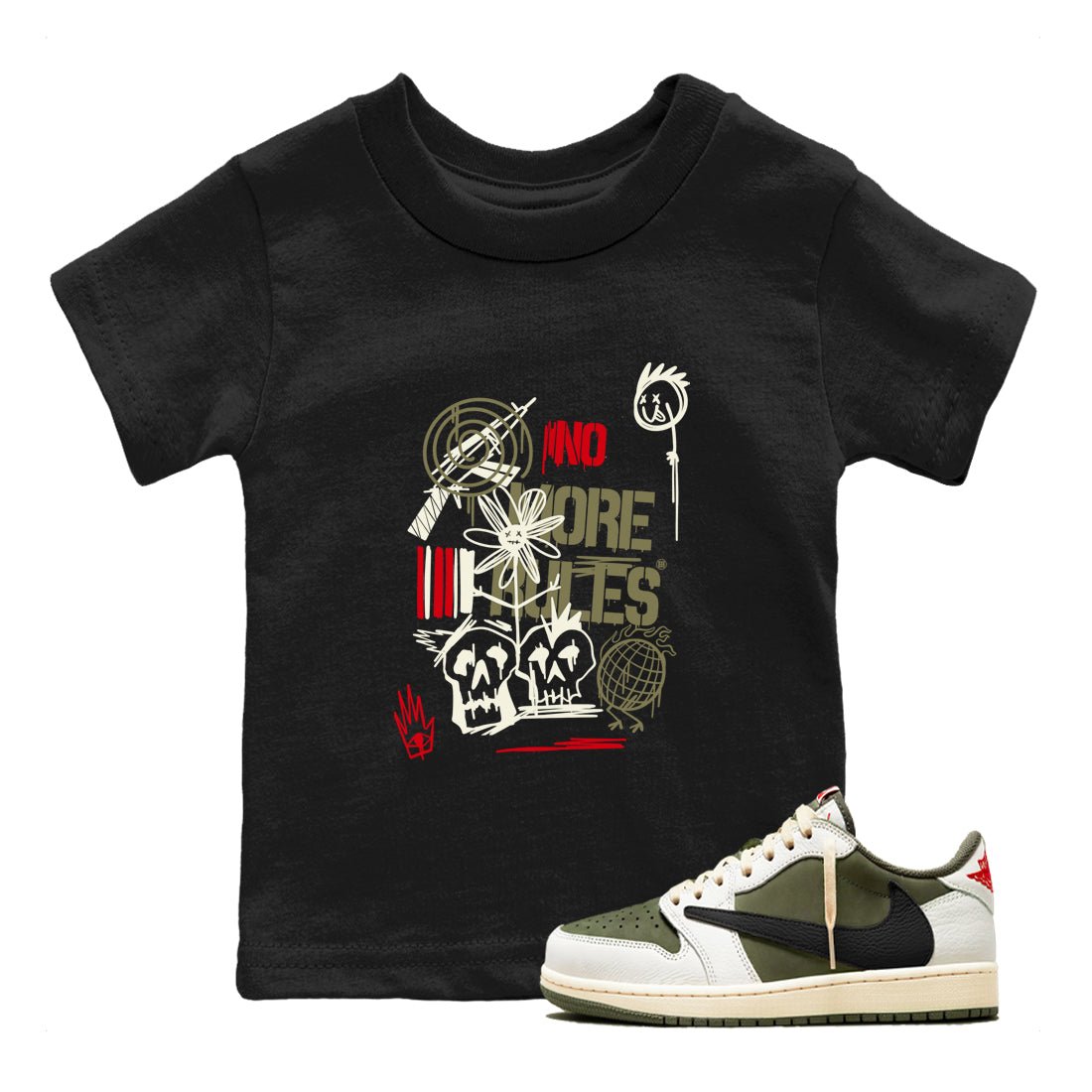 Air Jordan 1 x Travis Scott x Medium Olive shirts to match jordans No More Rules sneaker match tees Air Jordan 1 Travis Scott Medium Olive SNRT Sneaker Tees streetwear brand