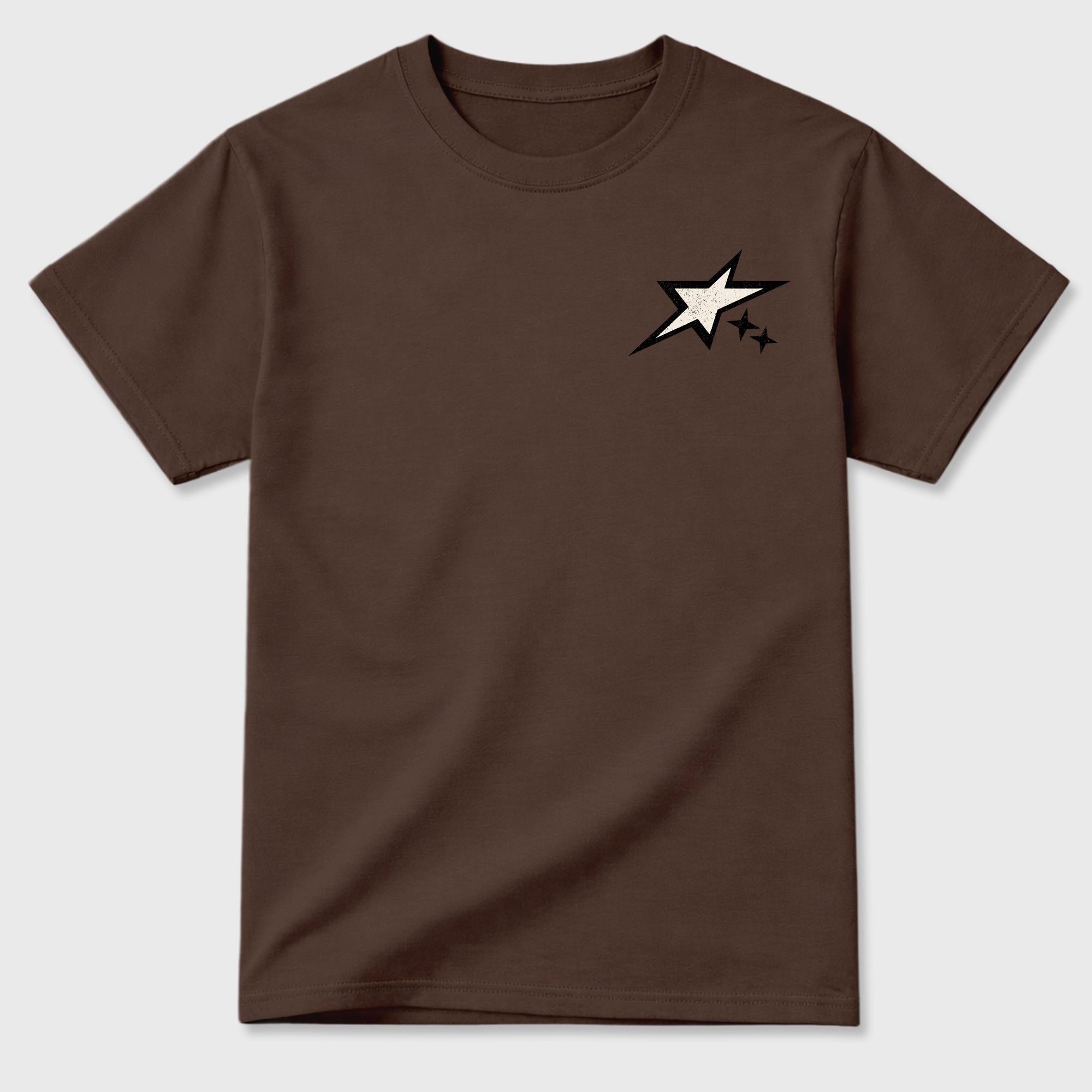No One Cares Work Harder double side graphic tee styled to complete your fit with the AJ3 World's Best Dad, shown in Dark Chocolate.