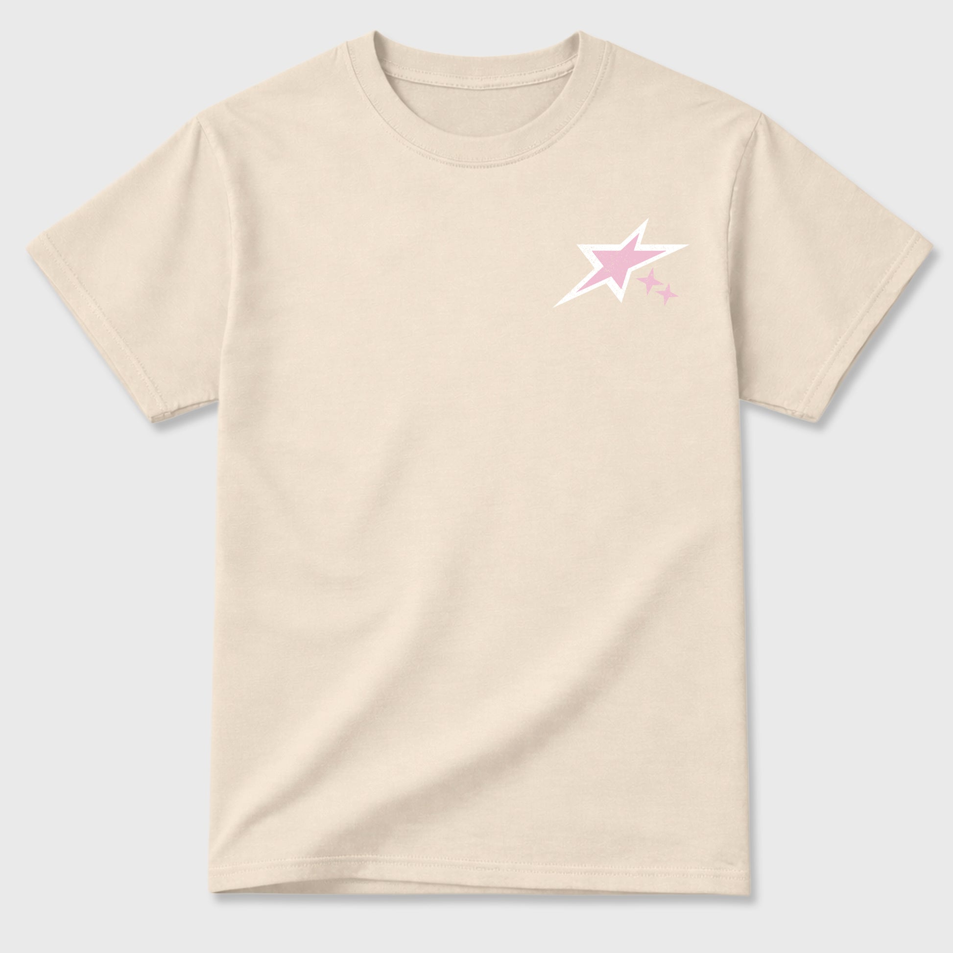 No One Cares Work Harder graphic t-shirt, Double side styled graphic shirts to complete your fit with the 4s Iced Carmine sneakers, shown in Natural.