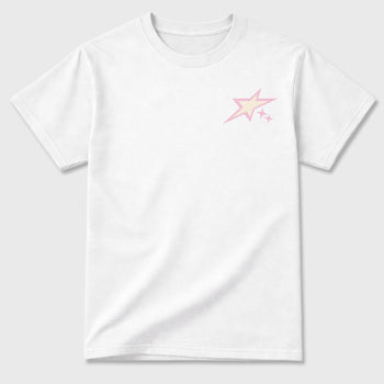 No One Cares Work Harder graphic t-shirt, Double side styled graphic shirts to complete your fit with the 4s Iced Carmine sneakers, shown in White.