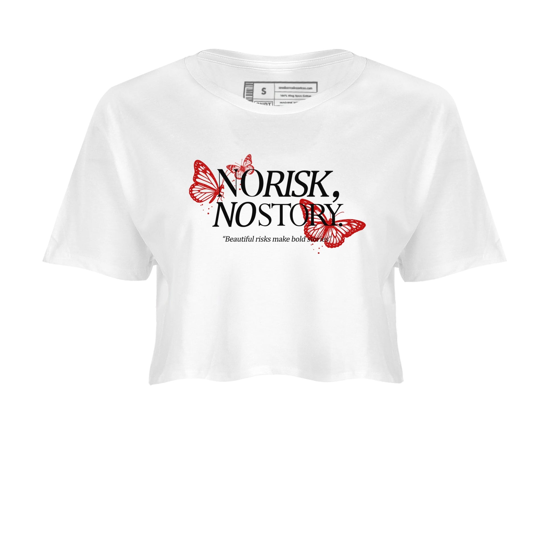 11s Bred shirts to match jordans No Risk No Story sneaker match tees Air Jordan 11 Retro Bred match shoes to clothes SNRT Sneaker Tees unisex cotton White 2 crop tee