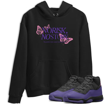 Sneaker match tees – Sneaker Tees To Match Air Jordan 11 Canyon Purple Shoes – No Risk No Story Tee Black 1