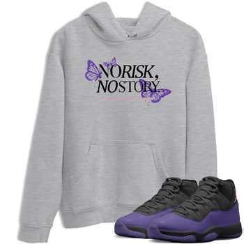 Sneaker match tees – Sneaker Tees To Match Air Jordan 11 Canyon Purple Shoes – No Risk No Story Tee Heather Grey 1