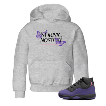 Sneaker match tees – Sneaker Tees To Match Air Jordan 11 Canyon Purple Shoes – No Risk No Story Kids T-Shirt Heather Grey 1