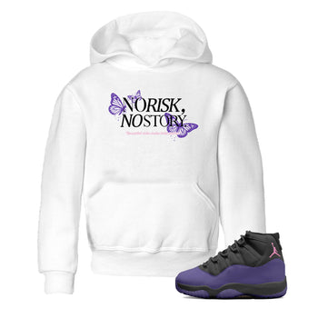 Sneaker match tees – Sneaker Tees To Match Air Jordan 11 Canyon Purple Shoes – No Risk No Story Kids T-Shirt White 1