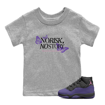 Sneaker match tees – Sneaker Tees To Match Air Jordan 11 Canyon Purple Shoes – No Risk No Story Kids T-Shirt Heather Grey 1