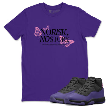 Sneaker match tees – Sneaker Tees To Match Air Jordan 11 Canyon Purple Shoes – No Risk No Story Tee Purple 1