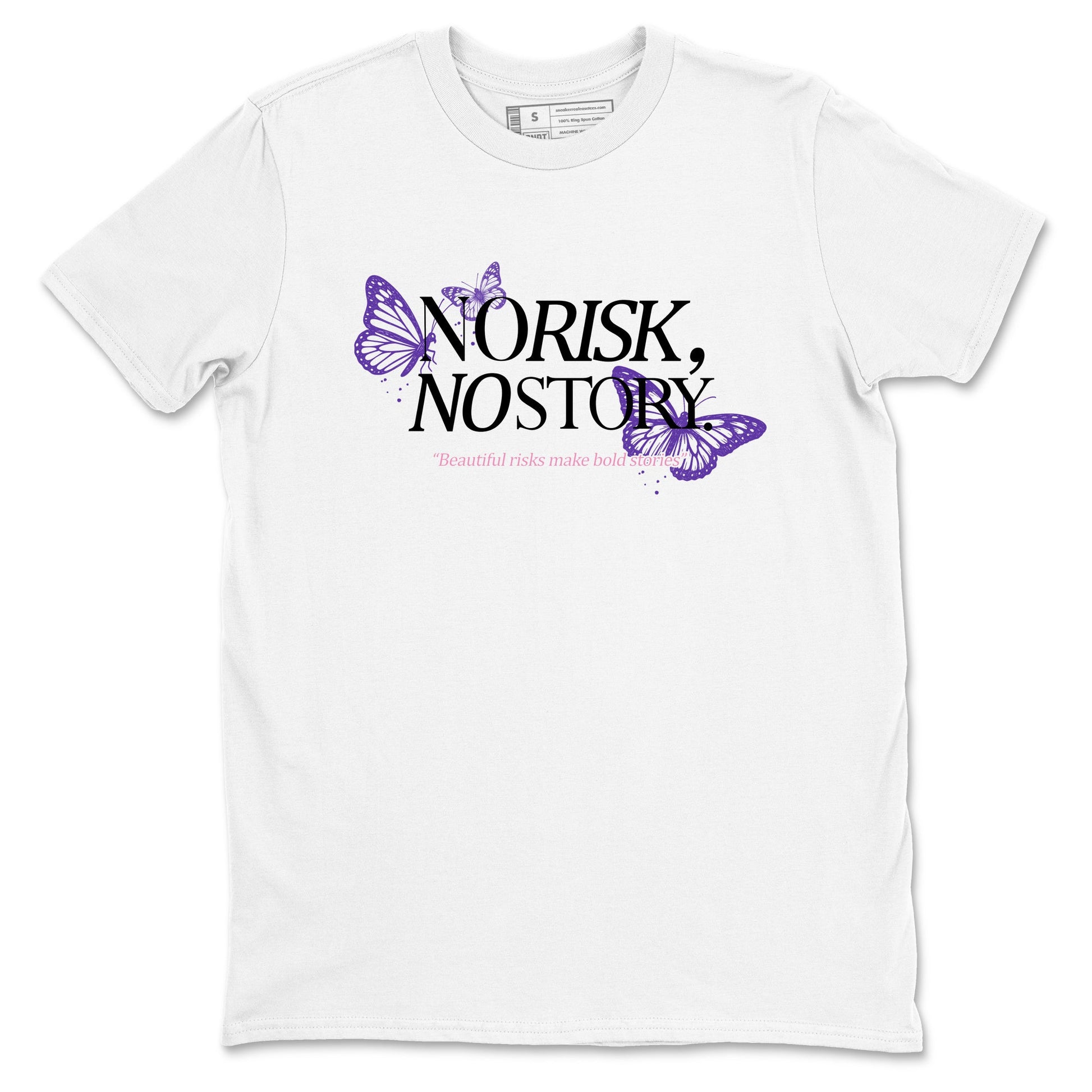 Sneaker match tees – Sneaker Tees To Match Air Jordan 11 Canyon Purple Shoes – No Risk No Story Tee White 2