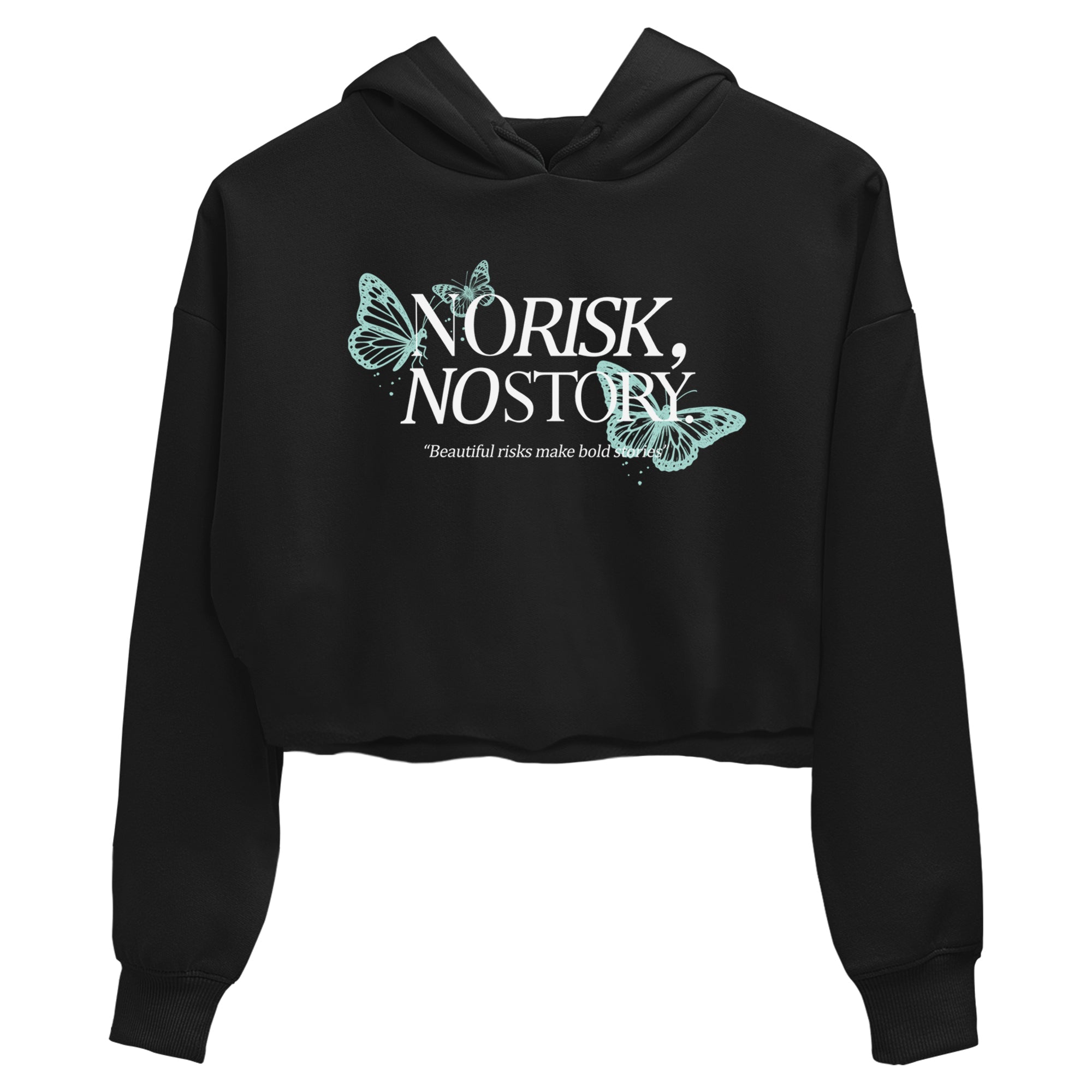 No Risk No Story womens crop tee made to vibe with the Air Jordan 11 Igloo sneakers — the perfect match in Black 2.