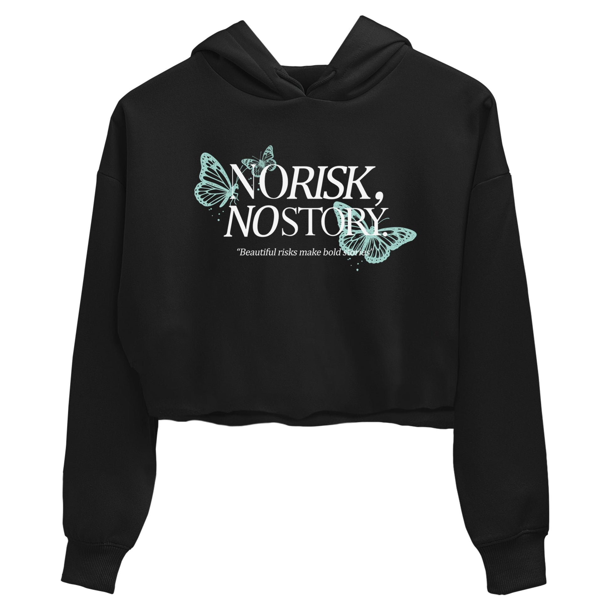 No Risk No Story womens crop tee made to vibe with the Air Jordan 11 Igloo sneakers — the perfect match in Black 2.