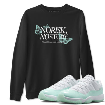 No Risk No Story sneaker match t-shirt styled to complete your fit with the Air Jordan 11 Igloo sneakers, shown in Black 1.