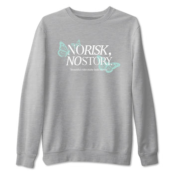 No Risk No Story sneaker match t-shirt styled to complete your fit with the Air Jordan 11 Igloo sneakers, shown in Heather Grey 2.