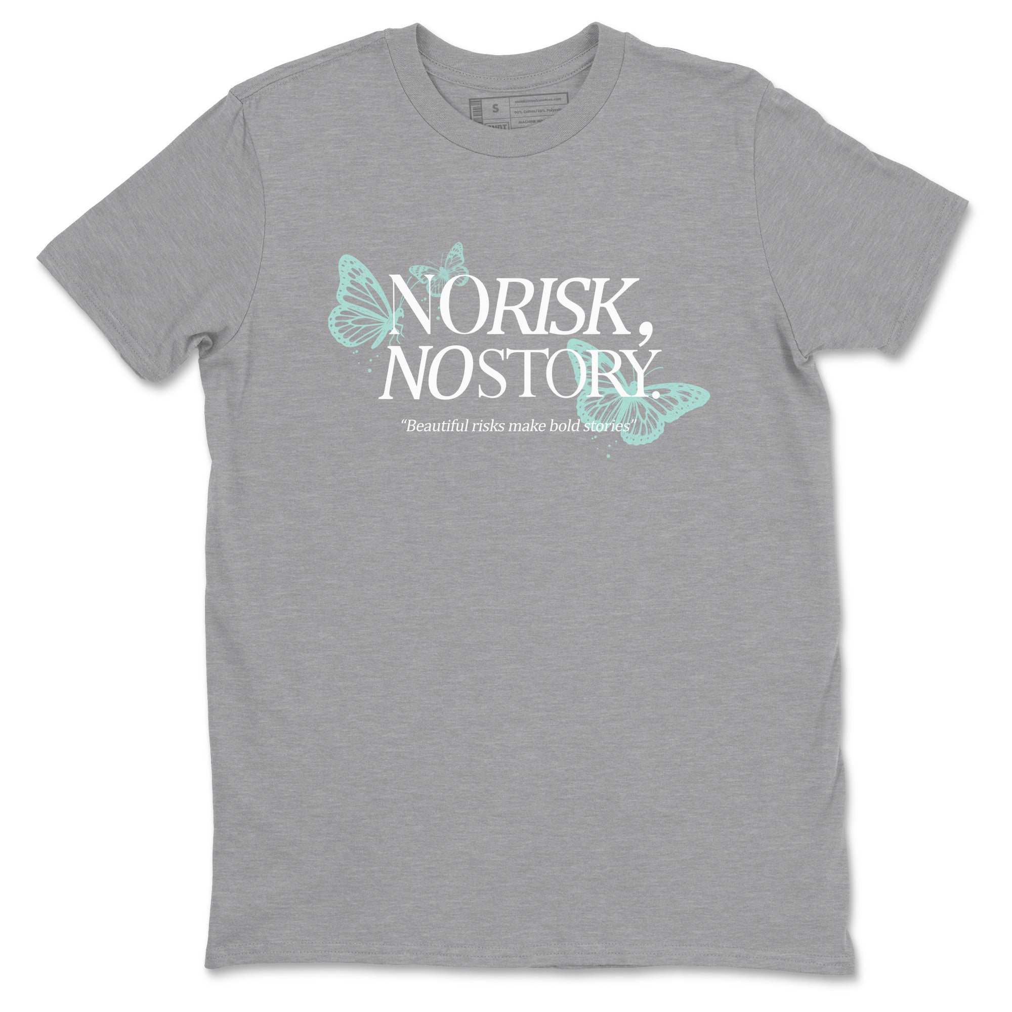 No Risk No Story sneaker match t-shirt styled to complete your fit with the Air Jordan 11 Igloo sneakers, shown in Heather Grey 2.