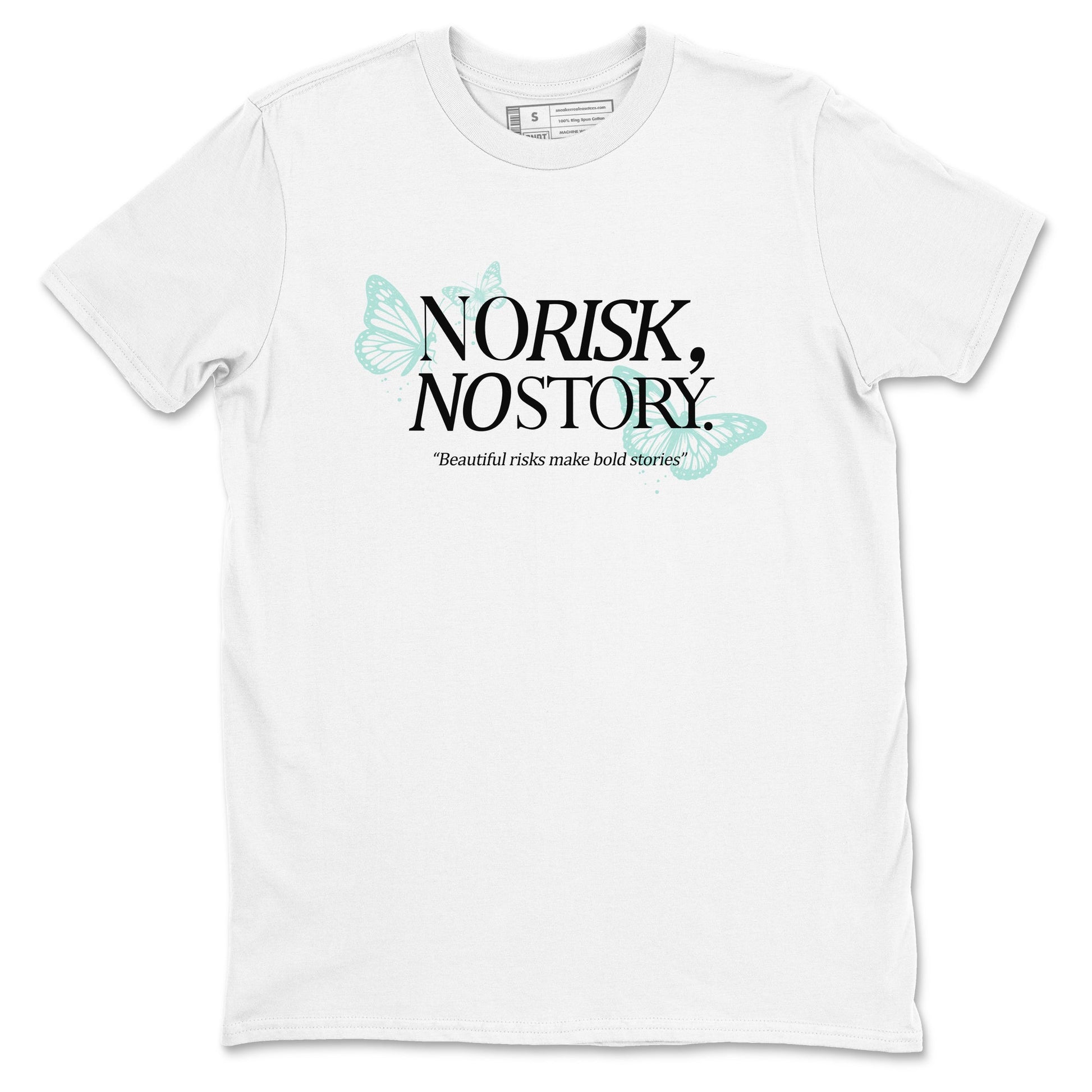 No Risk No Story sneaker match t-shirt styled to complete your fit with the Air Jordan 11 Igloo sneakers, shown in White 2.