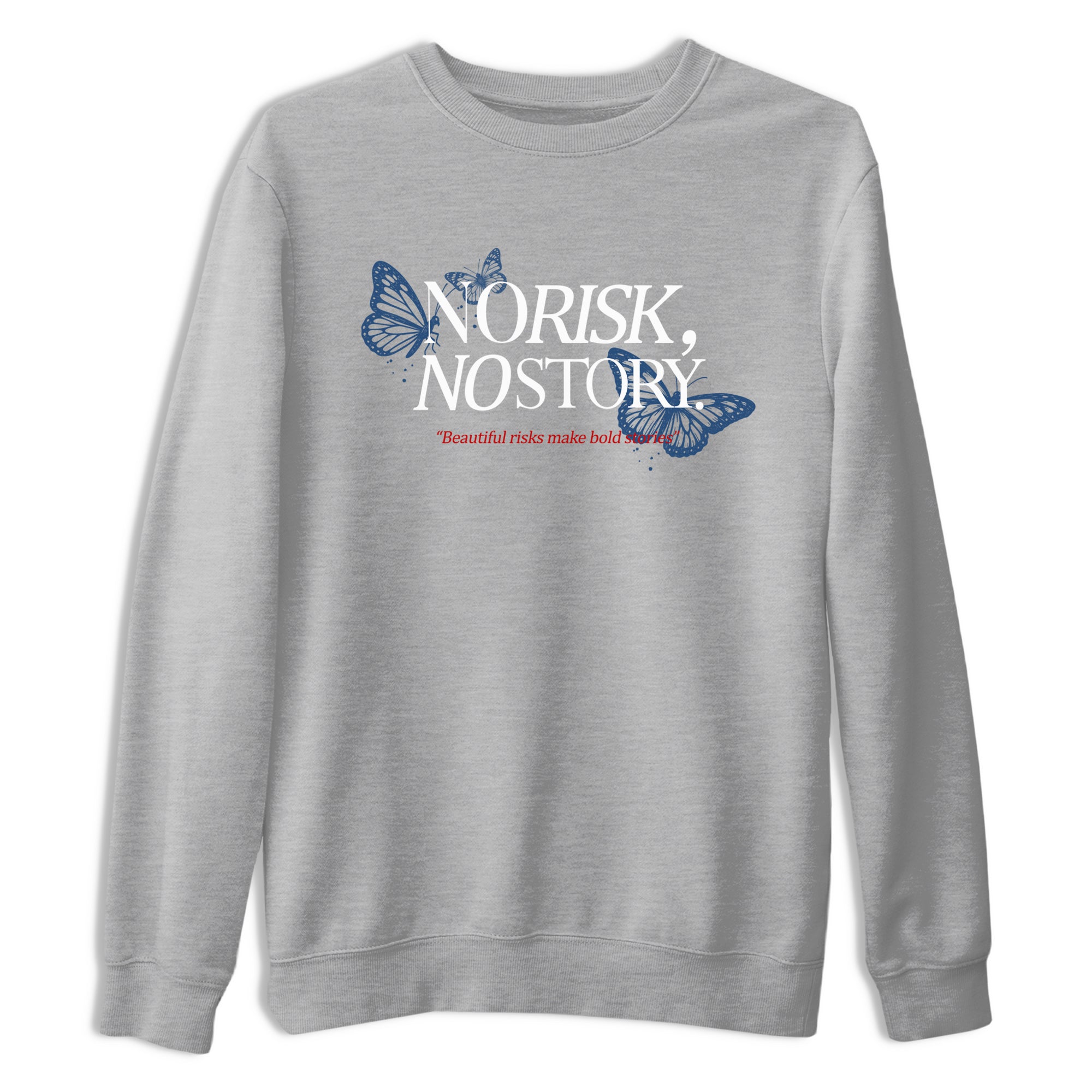 No Risk No Story sneaker match t-shirt styled to complete your fit with the Air Jordan 12 French Blue sneakers, shown in Heather Grey 2.