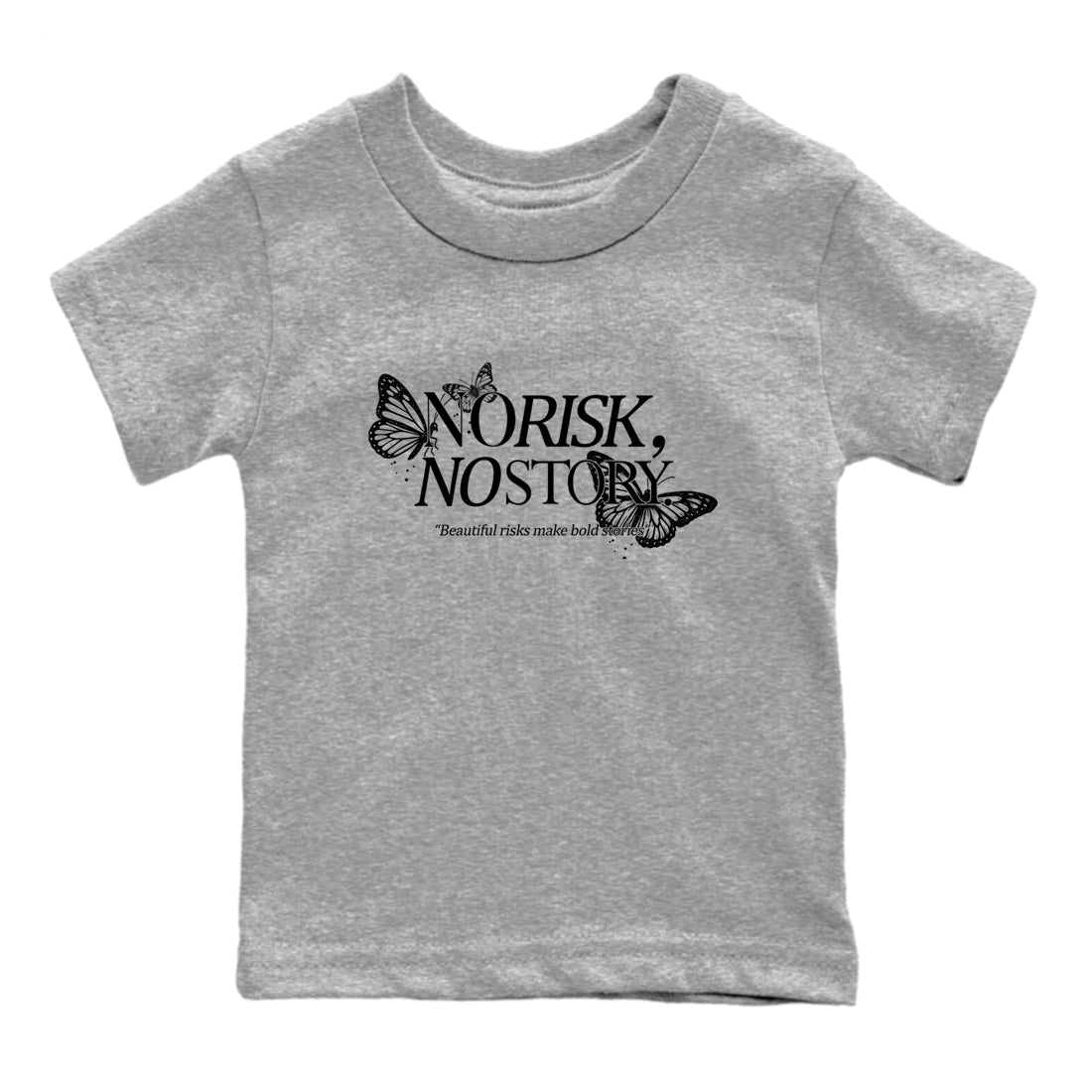 Sneaker match tees – Sneaker Tees To Match Air Jordan 4 Black Cat Shoes – No Risk No Story Kids T-Shirt Heather Grey 2