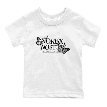 Sneaker match tees – Sneaker Tees To Match Air Jordan 4 Black Cat Shoes – No Risk No Story Kids T-Shirt White 2