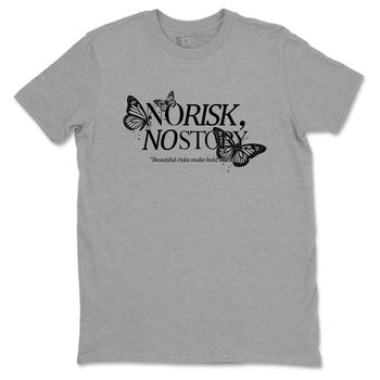 Sneaker match tees – Sneaker Tees To Match Air Jordan 4 Black Cat Shoes – No Risk No Story Tee Heather Grey 2