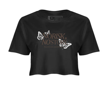 Sneaker match tees – Sneaker Tees To Match Air Jordan 4 Cave Stone Shoes – No Risk No Story Crop T-Shirt Black 2