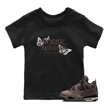 Sneaker match tees – Sneaker Tees To Match Air Jordan 4 Cave Stone Shoes – No Risk No Story Kids T-Shirt Black 1
