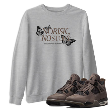 Sneaker match tees – Sneaker Tees To Match Air Jordan 4 Cave Stone Shoes – No Risk No Story Tee Heather Grey 1