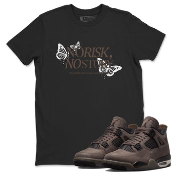 Sneaker match tees – Sneaker Tees To Match Air Jordan 4 Cave Stone Shoes – No Risk No Story Tee Black 1