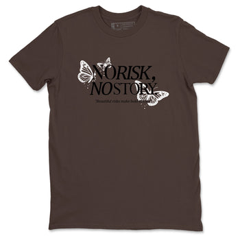 Sneaker match tees – Sneaker Tees To Match Air Jordan 4 Cave Stone Shoes – No Risk No Story Tee Dark Chocolate 2
