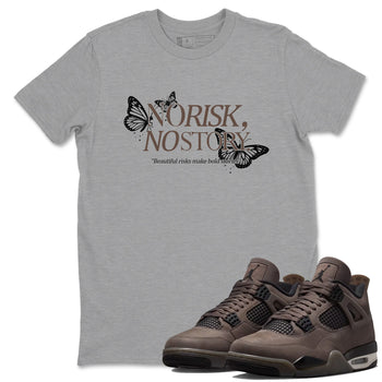 Sneaker match tees – Sneaker Tees To Match Air Jordan 4 Cave Stone Shoes – No Risk No Story Tee Heather Grey 1