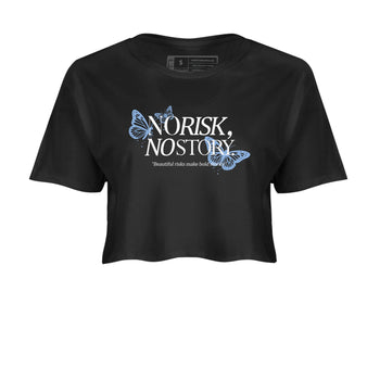 4s Forget Me Not shirts to match jordans No Risk No Story sneaker match tees Air Jordan 4 WMNS Aluminummatch shoes to clothes SNRT Sneaker Tees unisex cotton Black 2 crop tee