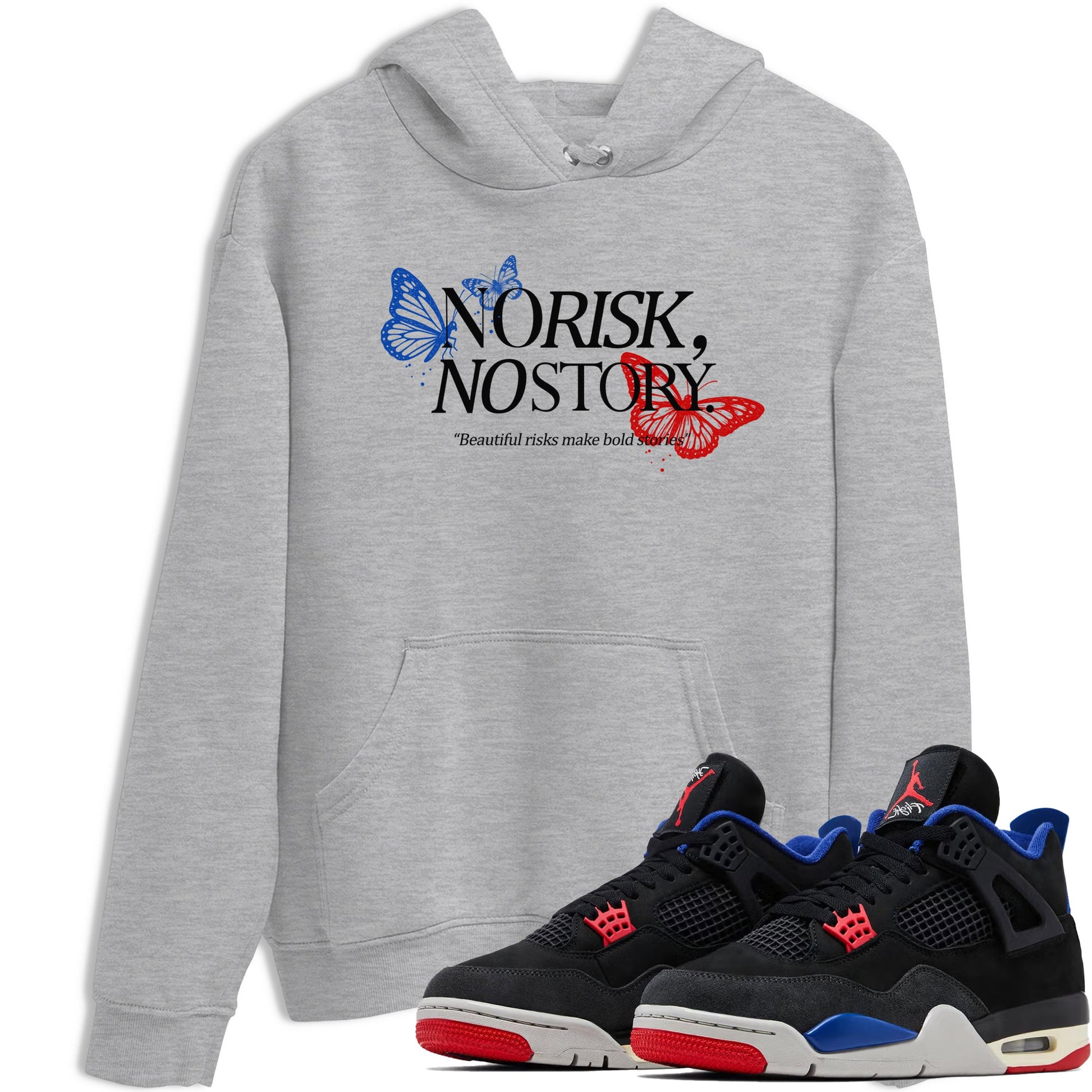 Sneaker match tees – Sneaker Tees To Match Jordan 4 Retro Rare Air Shoes – No Risk No Story Tee Heather Grey 1