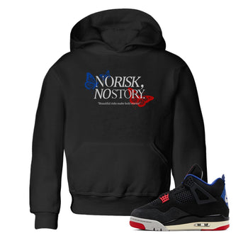 Sneaker match tees – Sneaker Tees To Match Jordan 4 Retro Rare Air Shoes – No Risk No Story Kids T-Shirt Black 1
