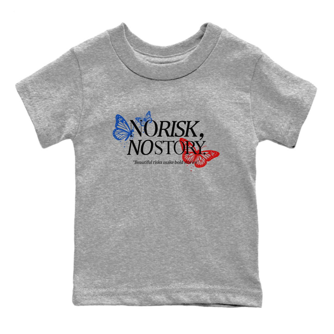 Sneaker match tees – Sneaker Tees To Match Jordan 4 Retro Rare Air Shoes – No Risk No Story Kids T-Shirt Heather Grey 2