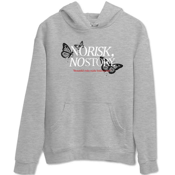 No Risk No Story sneaker match t-shirt styled to complete your fit with the Air Jordan 4 White Cement sneakers, shown in Heather Grey 2.
