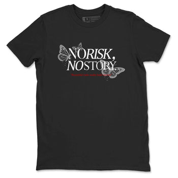 No Risk No Story sneaker match t-shirt styled to complete your fit with the Air Jordan 4 White Cement sneakers, shown in Black 2.