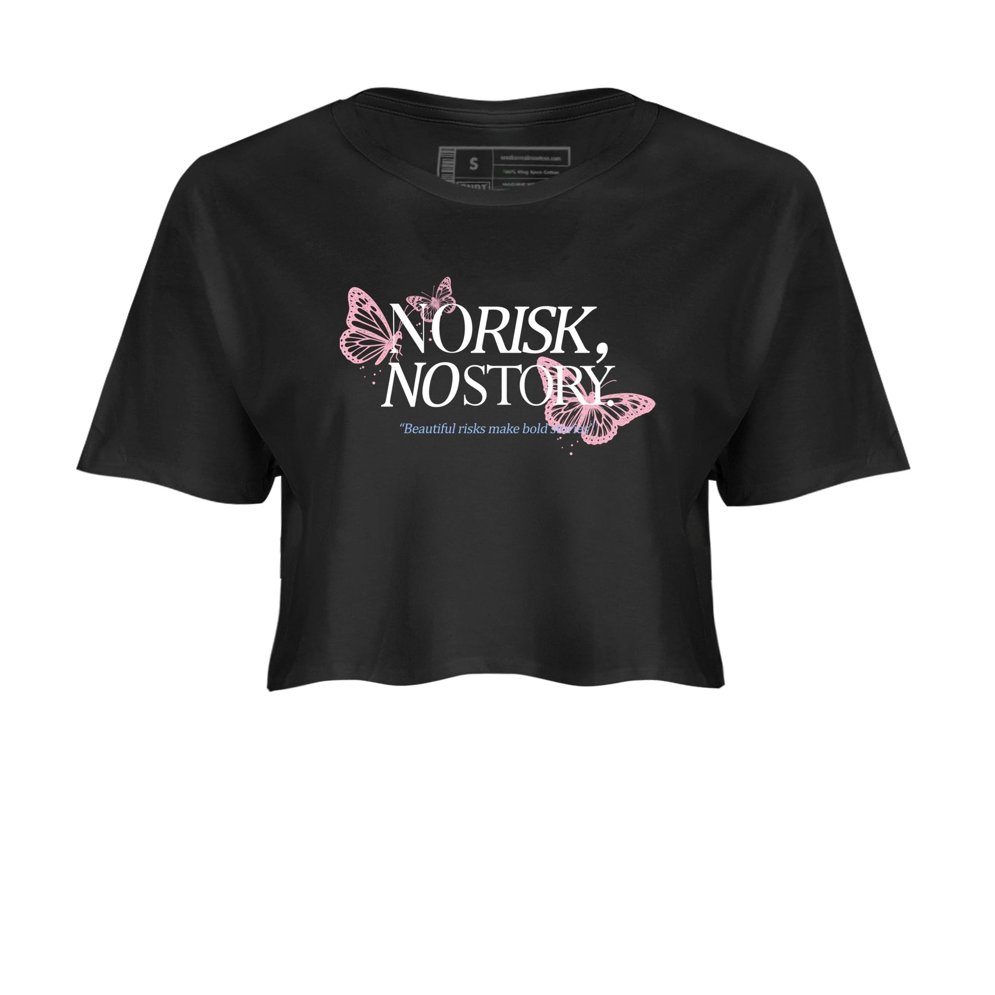 Sneaker match tees – Sneaker Tees To Match Air Jordan 5 35th Anniversary Shoes – No Risk No Story Crop T-Shirt Black 2