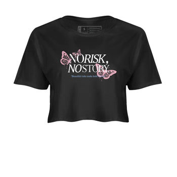 Sneaker match tees – Sneaker Tees To Match Air Jordan 5 35th Anniversary Shoes – No Risk No Story Crop T-Shirt Black 2