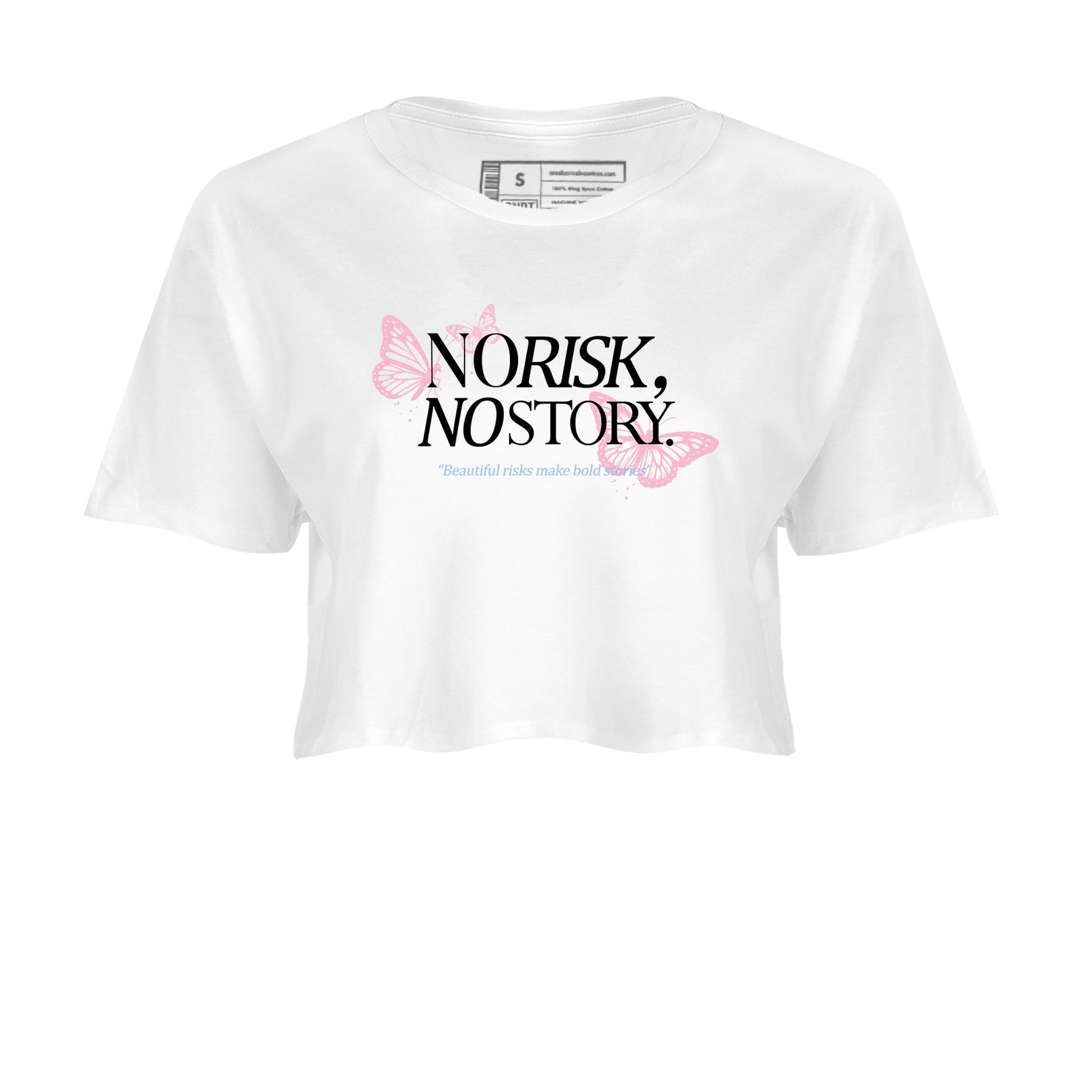 Sneaker match tees – Sneaker Tees To Match Air Jordan 5 35th Anniversary Shoes – No Risk No Story Crop T-Shirt White 2