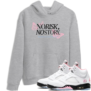 Sneaker match tees – Sneaker Tees To Match Air Jordan 5 35th Anniversary Shoes – No Risk No Story Tee Heather Grey 1