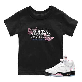 Sneaker match tees – Sneaker Tees To Match Air Jordan 5 35th Anniversary Shoes – No Risk No Story Kids T-Shirt Black 1