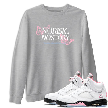 Sneaker match tees – Sneaker Tees To Match Air Jordan 5 35th Anniversary Shoes – No Risk No Story Tee Heather Grey 1